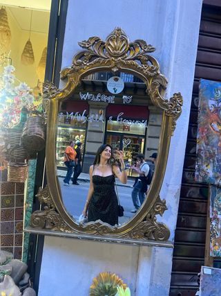 Vestido Zara Negro Lunares Blancos