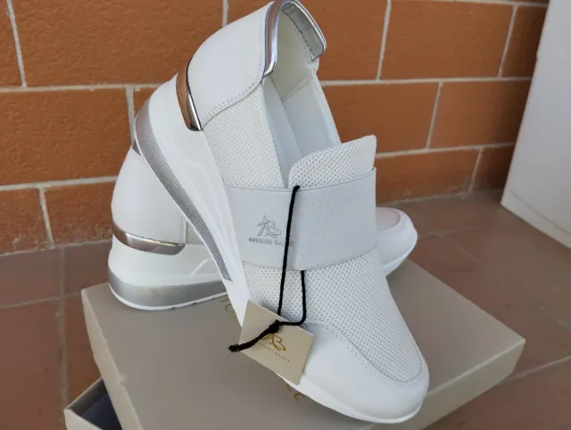 Sneakers scarpe Antonio Basile Donna Tg 41 bianco