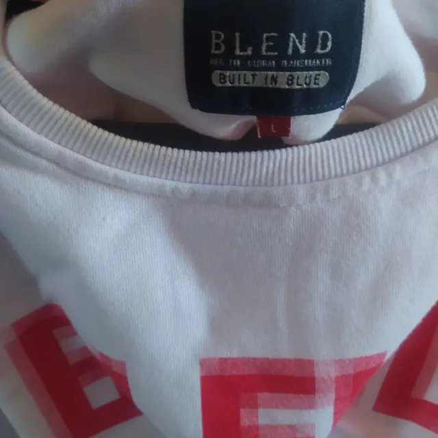 Felpa bianca con stampa BLEND