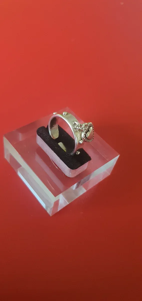 Anillo Plata Ley 925 Corazón Ajustable