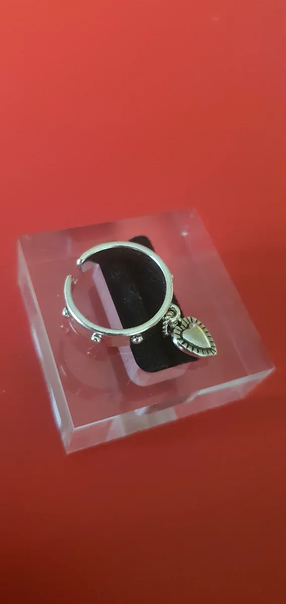 Anillo Plata Ley 925 Corazón Ajustable
