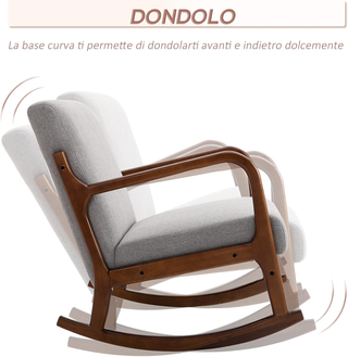 Poltrona a Dondolo Imbottita, Design Vintage in Le