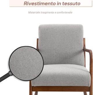 Poltrona a Dondolo Imbottita, Design Vintage in Le