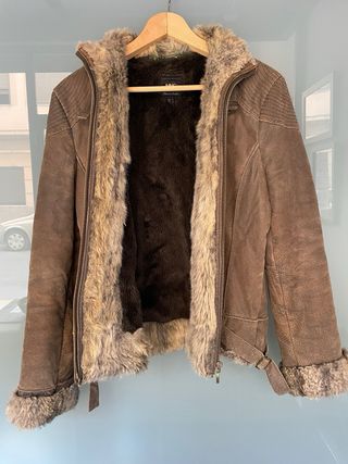 Cazadora Piel Forrada Pelo Marrón