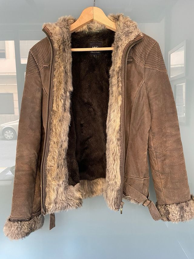 Cazadora Piel Forrada Pelo Marrón