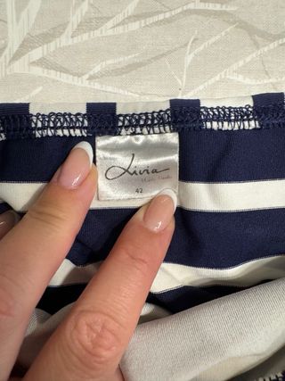 Bikini Rayas Azul y Blanco talla 42