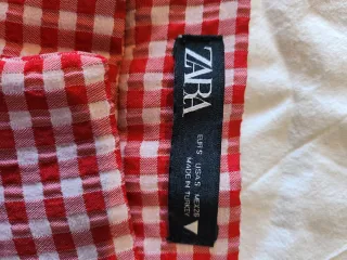 Pantaloni Zara Rossi a Quadri Taglia S