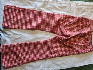 Pantaloni Zara Rossi a Quadri Taglia S