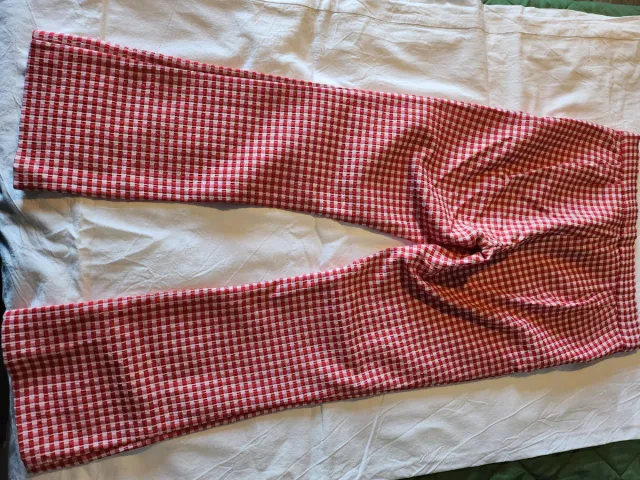 Pantaloni Zara Rossi a Quadri Taglia S