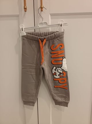 Pantaloni Snoopy grigi con laccetti