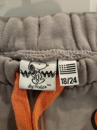 Pantaloni Snoopy grigi con laccetti