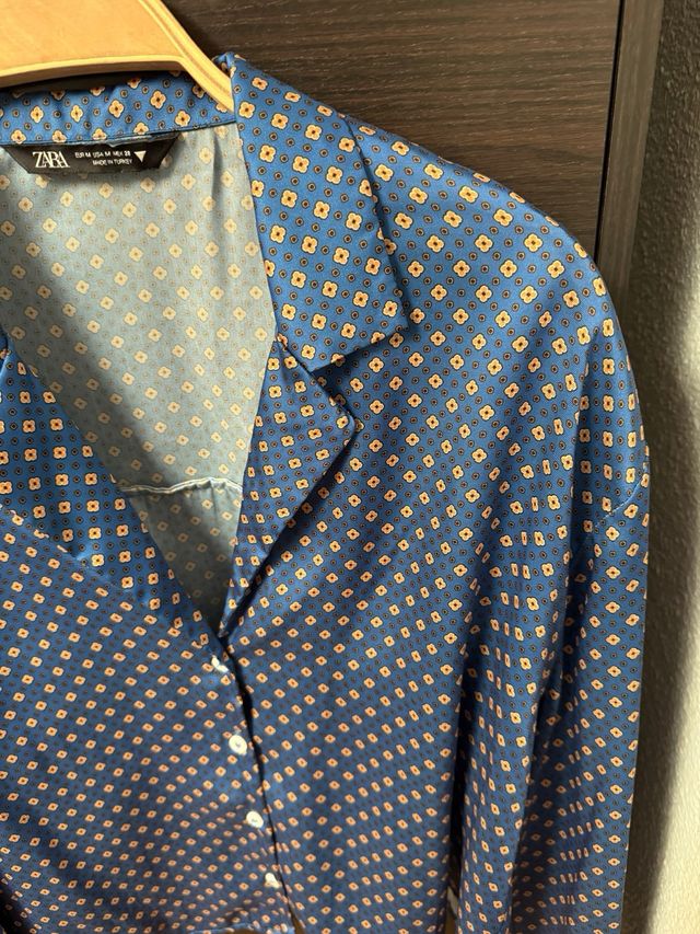 Camisa Zara Satén Estampada Talla M