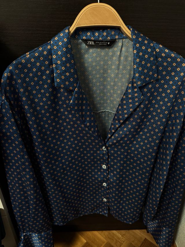Camisa Zara Satén Estampada Talla M