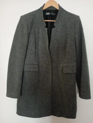Abrigo corto Zara gris mujer Talla XL