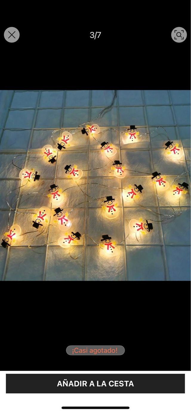 Guirnalda Navidad Muñeco Nieve 2m.