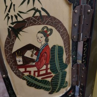 Joyero oriental de madera pintado a mano