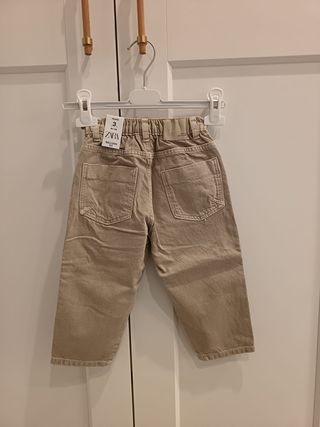 Pantaloni Zara Balloon Fit Garment Dye Beige