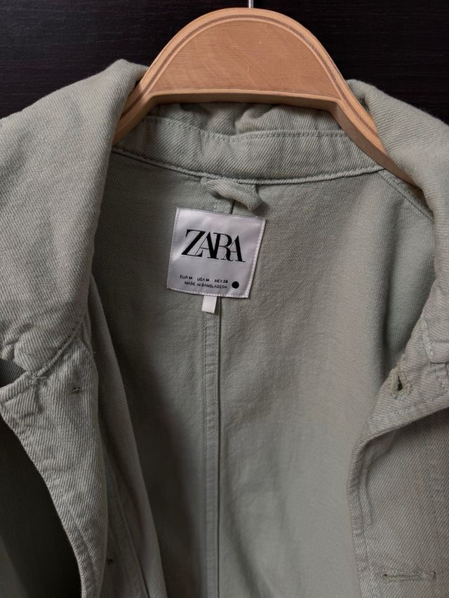 Sobrecamisa Zara Verde Oliva