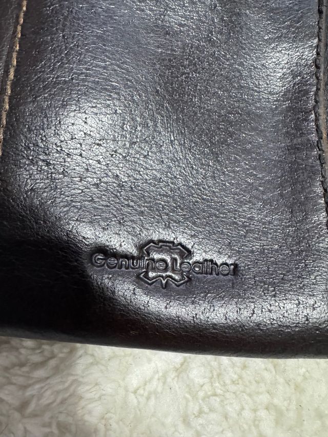 Bandolera Cuero Genuino Marrón Oscuro