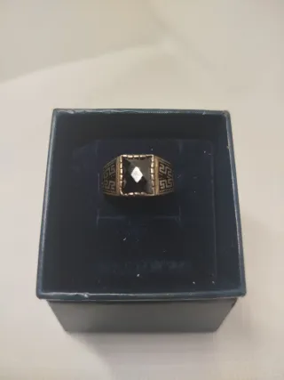 Anello uomo argento con pietra nera