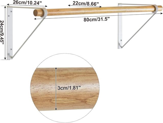Suporte de Parede IBUYKE Madeira e Metal