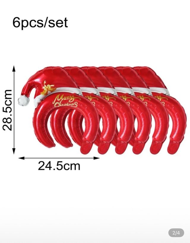 Set 6 Gorros Navideños Globos