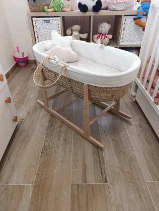 Moisés para bebé de mimbre