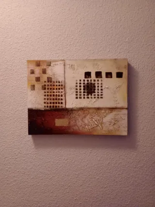 Cuadro decorativo beige y marrón