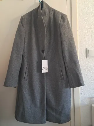 Abrigo Zara Gris Mujer