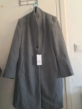 Abrigo Zara Gris Mujer