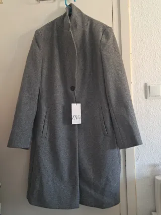 Abrigo Zara Gris Mujer