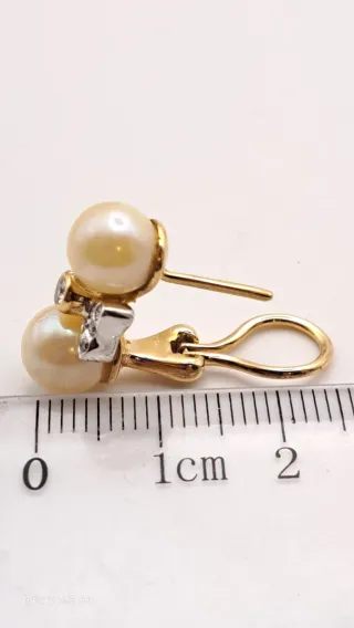 Pendientes Oro 18K Perlas y Diamantes