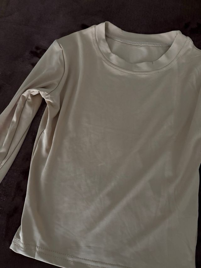 Camiseta manga larga licra beige