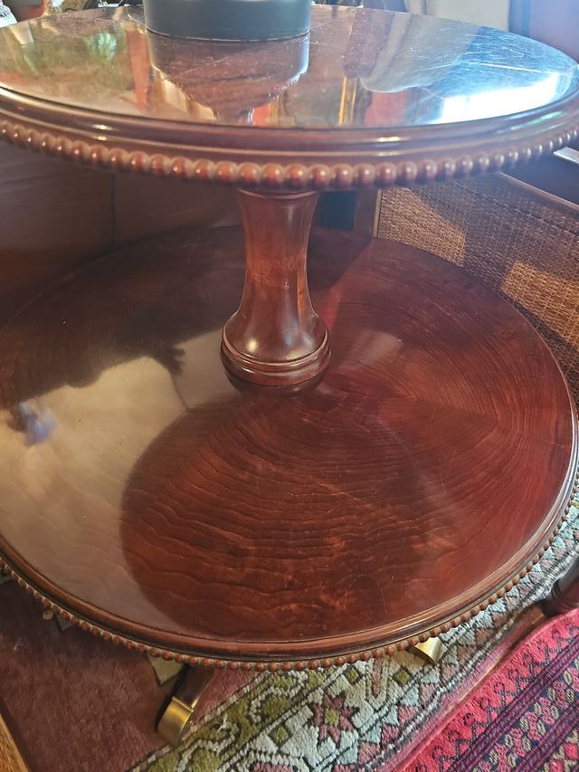 Mesa auxiliar de madera 2 pisos