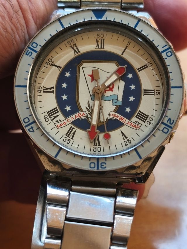 Orologio da polso vintage russo Slava-USN Belknap
