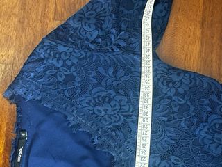 Abito lungo pizzo blu