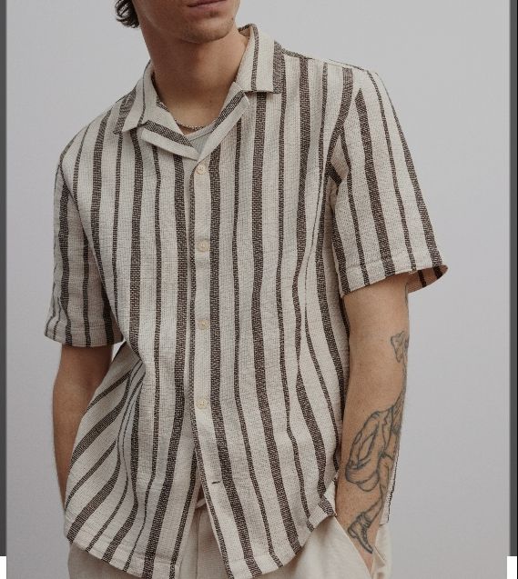 Camisa H&M Resort Rayas Talla L