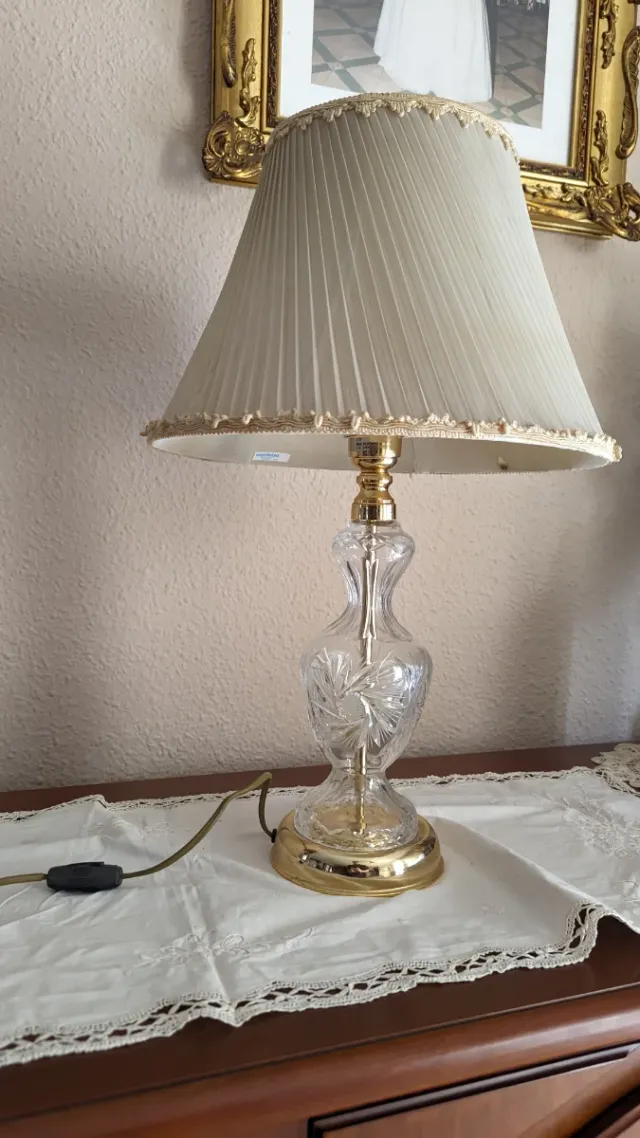 Lámpara de cristal de mesa