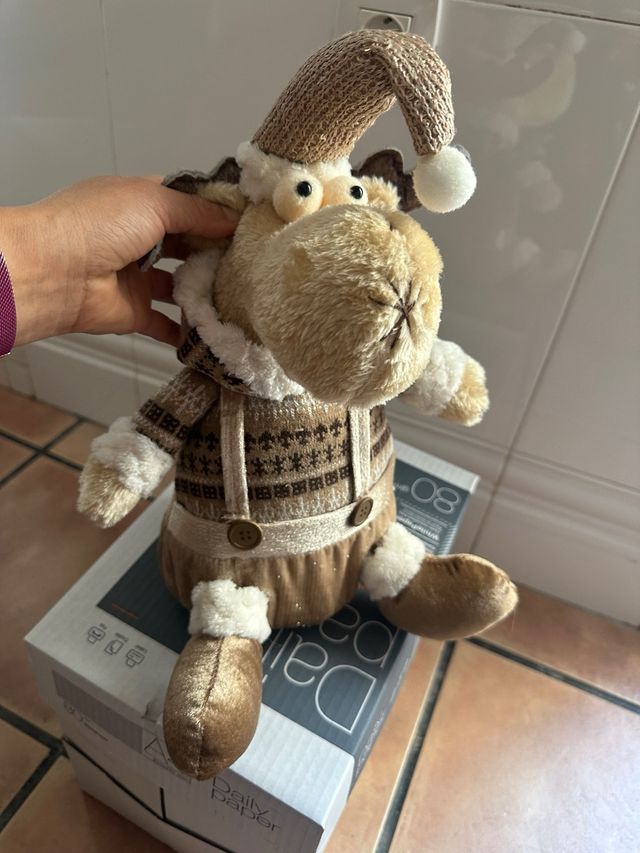 Decoración Navideña Reno Peluche