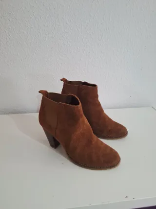 Botines de ante mujer tacón