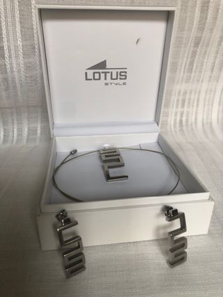 Juego Lotus Acero Colgante y Pendientes