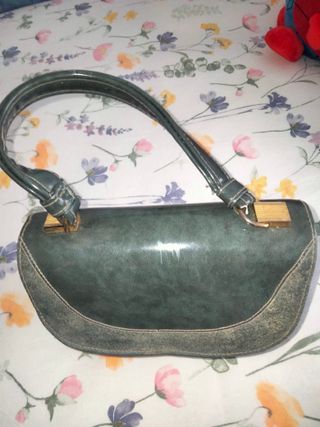 Borsa vintage stile Gucci verde e oro