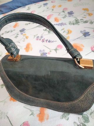 Borsa vintage stile Gucci verde e oro