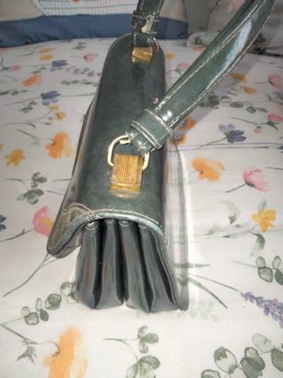 Borsa vintage stile Gucci verde e oro