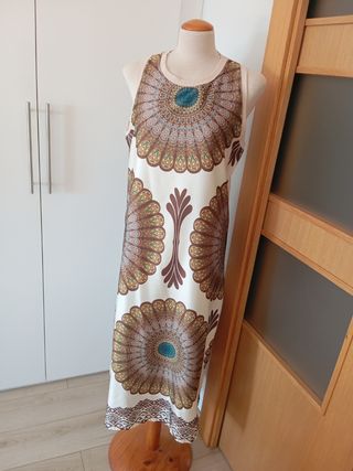Vestido largo estampado L