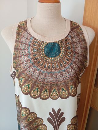 Vestido largo estampado L