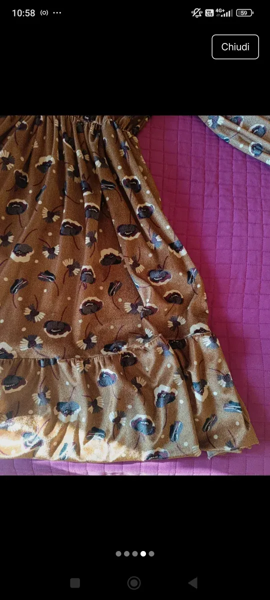 Vestito fantasia floreale marrone