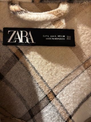 Chaqueta cuadros Zara Talla L