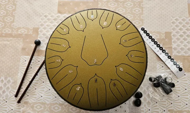 Tambor de Lengua Metálico Dorado