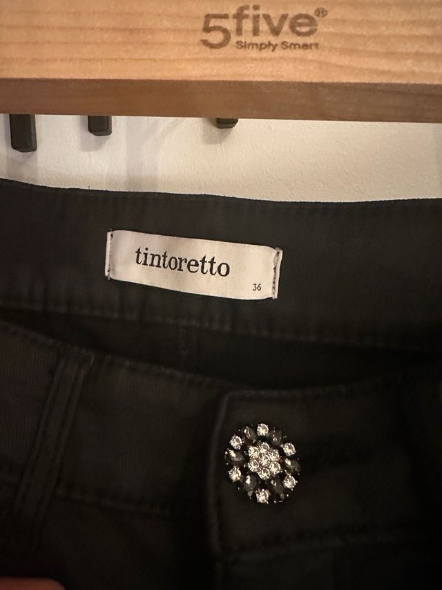 Pantalón pitillo negro Tintoretto | S